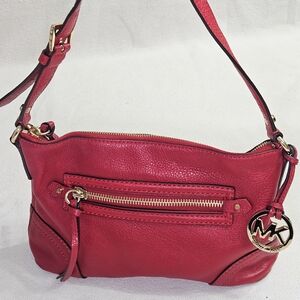 Michael Kors MK Designer Red Satchel Purse Handbag